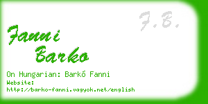 fanni barko business card