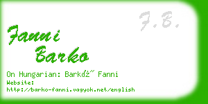 fanni barko business card